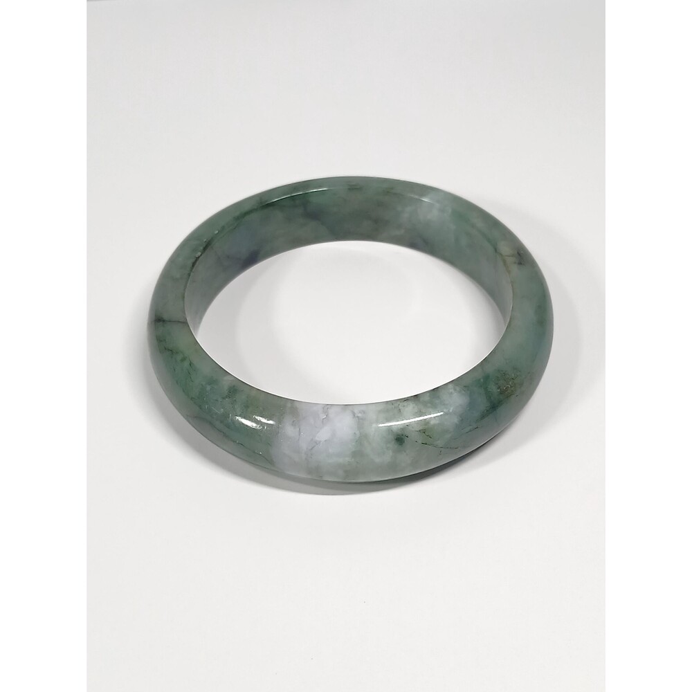 Emerald Vein Jadeite Bangle 67mm Deep Green Vivid Tone 105.8g